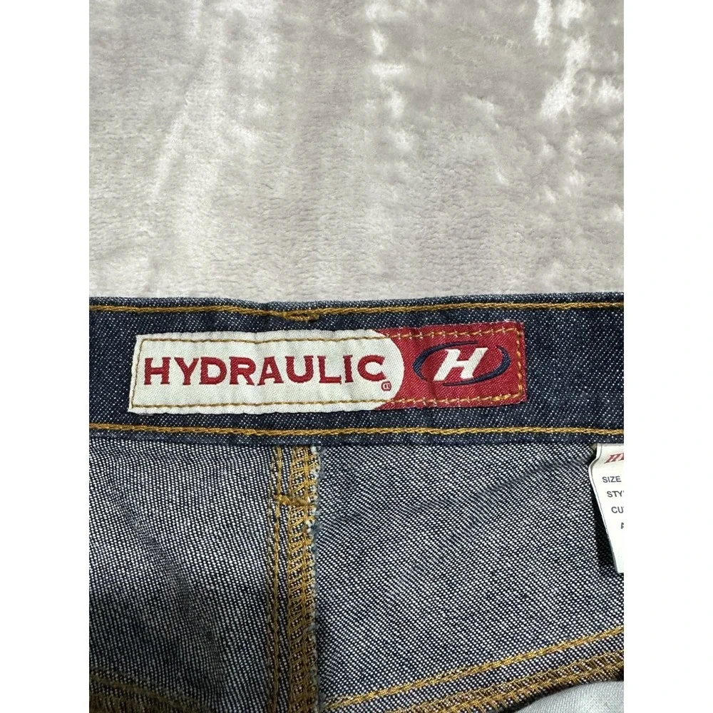 Hydraulic Denim Skirt Women's Size 7/8 Blue Vintage Zip Up‎ Front 5 Pocket EUC